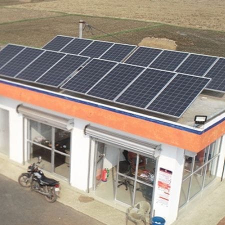 Commercial solar petrol pump